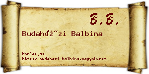 Budaházi Balbina névjegykártya